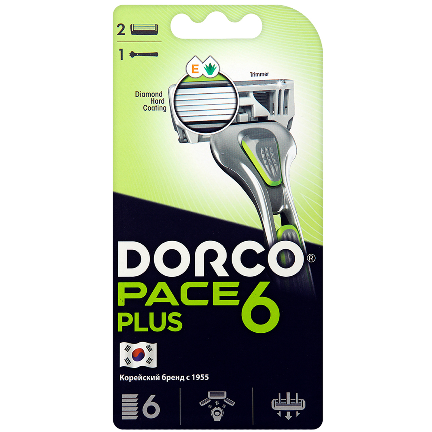 DORCO PACE6 Plus (станок + 2 сменные кассеты)